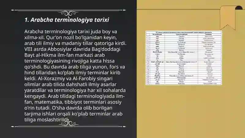 Arabcha terminlar haqida 3