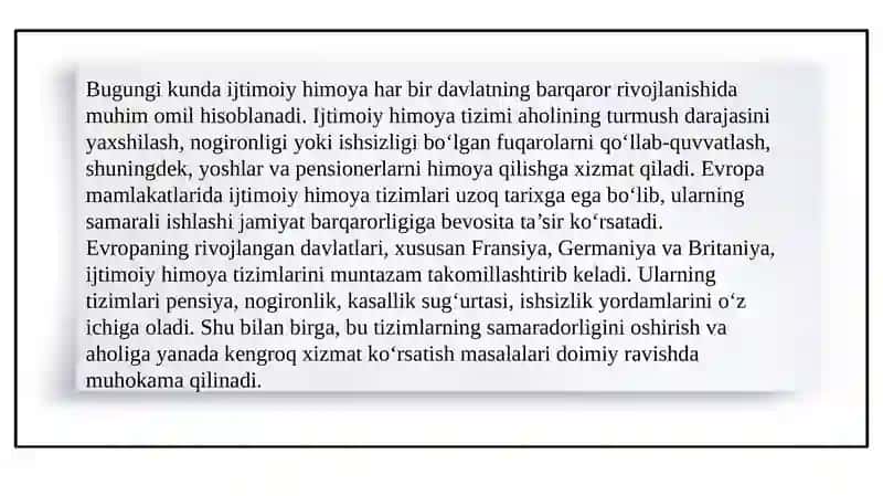 Evropa mamlakatlarida aholini ijtimoiy himoyasi 3