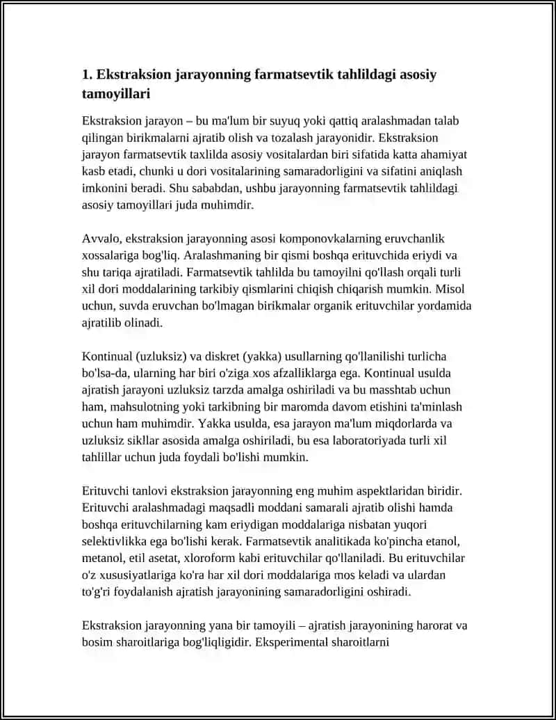 EKSTRAKSION JARAYONNING FARMASEVTIK TAXLILDA QOLLANILISHI 3