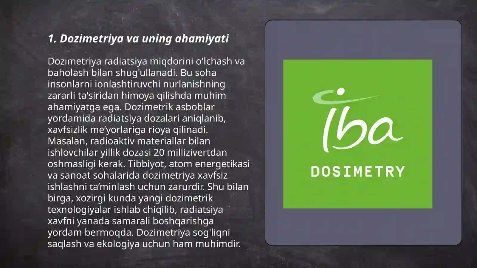 Dozimetriya. Hisoblagichli detektorlar 3