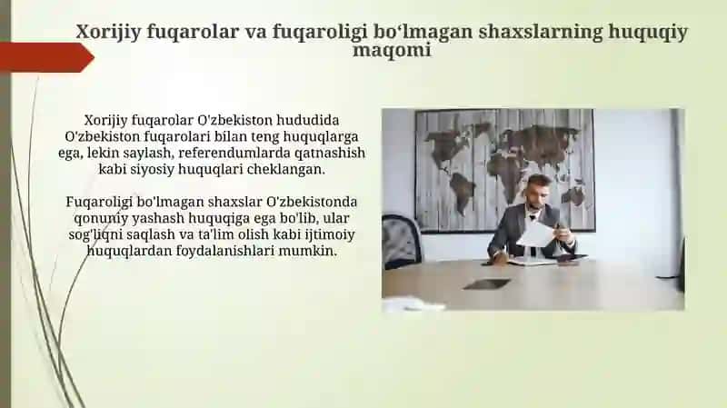Chet el fuqarolari va fuqaroligi boʻlmagan shaxslarning huquqiy holati 3