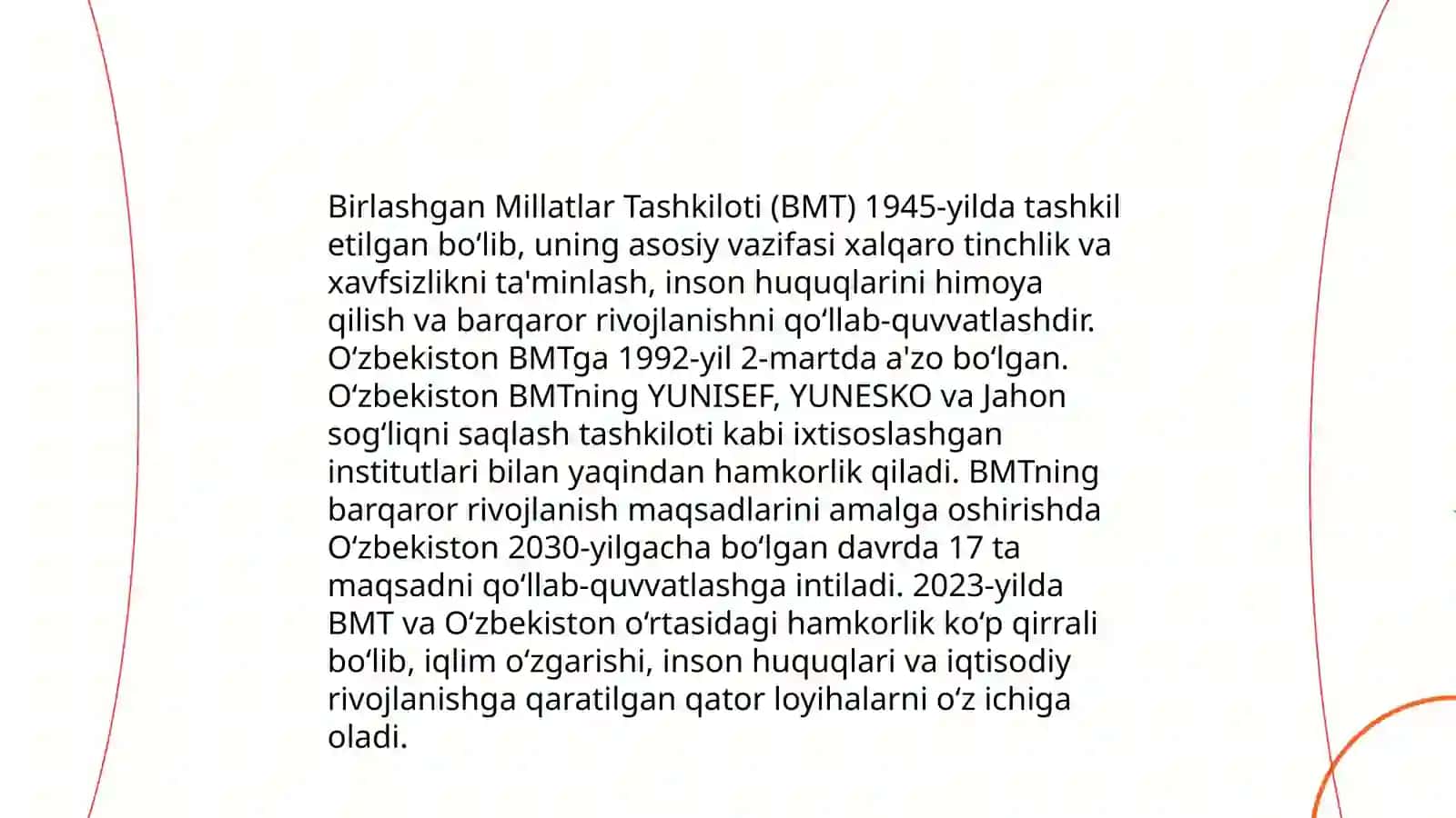 Birlashgan Millatlar Tashkiloti (BMT) 3