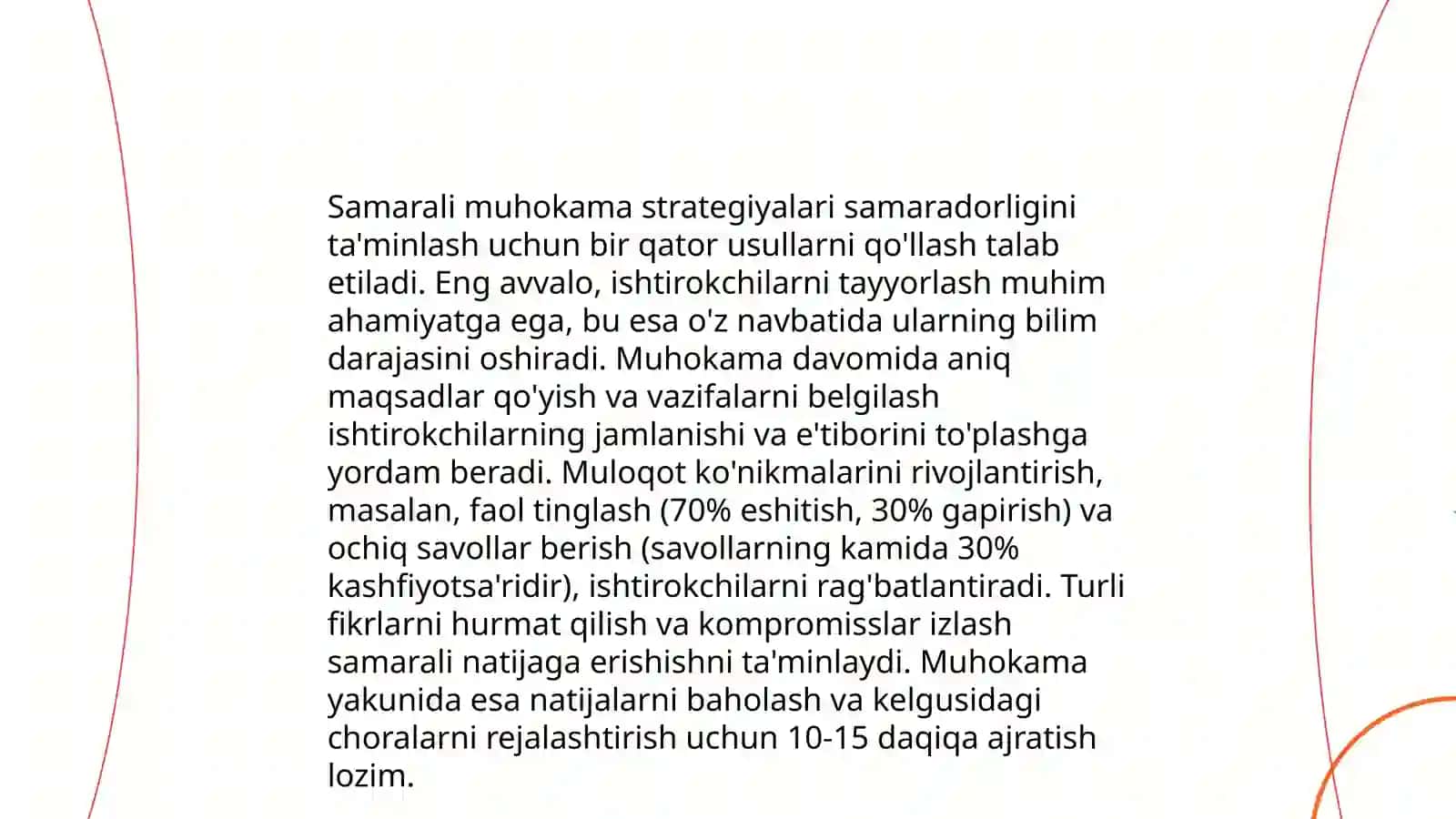 Samarali muhokama olib borish va ishbilarmonlik muzokaralari 3