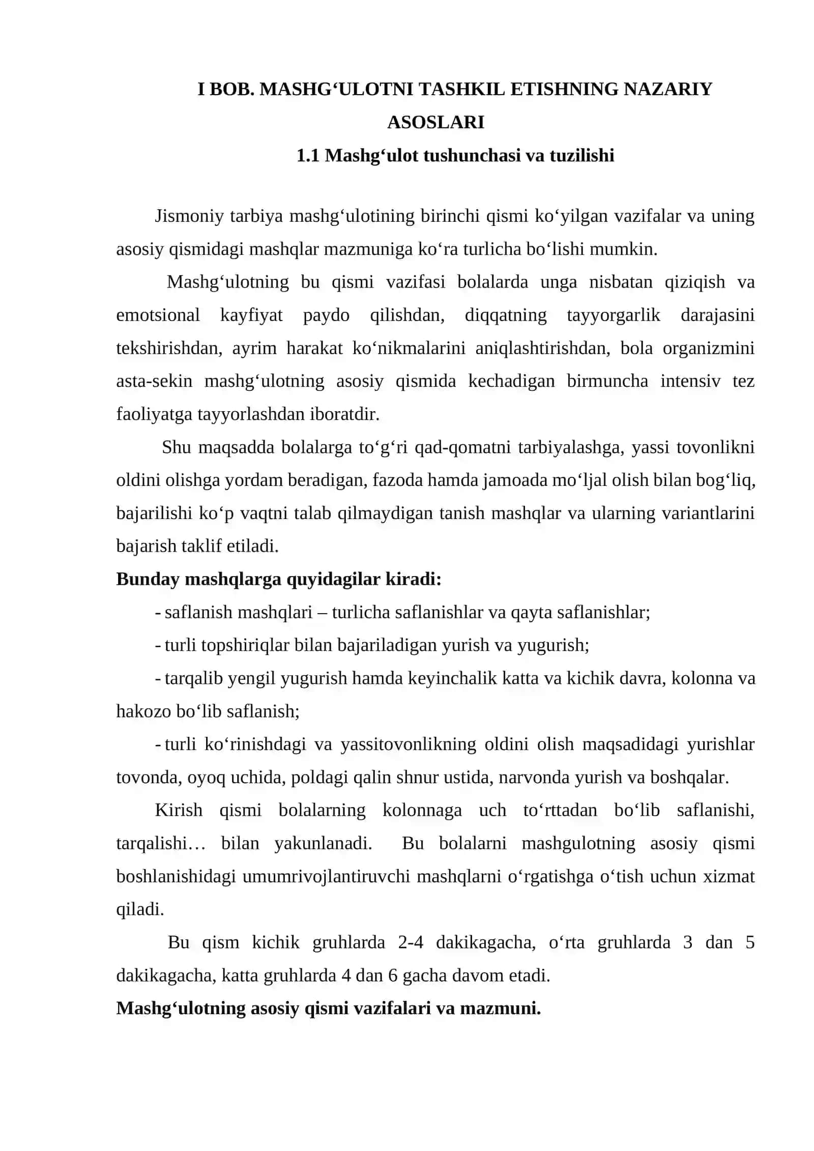Mashg‘ulotlar vazifalarini ishlab chiqishning ahamiyati 3