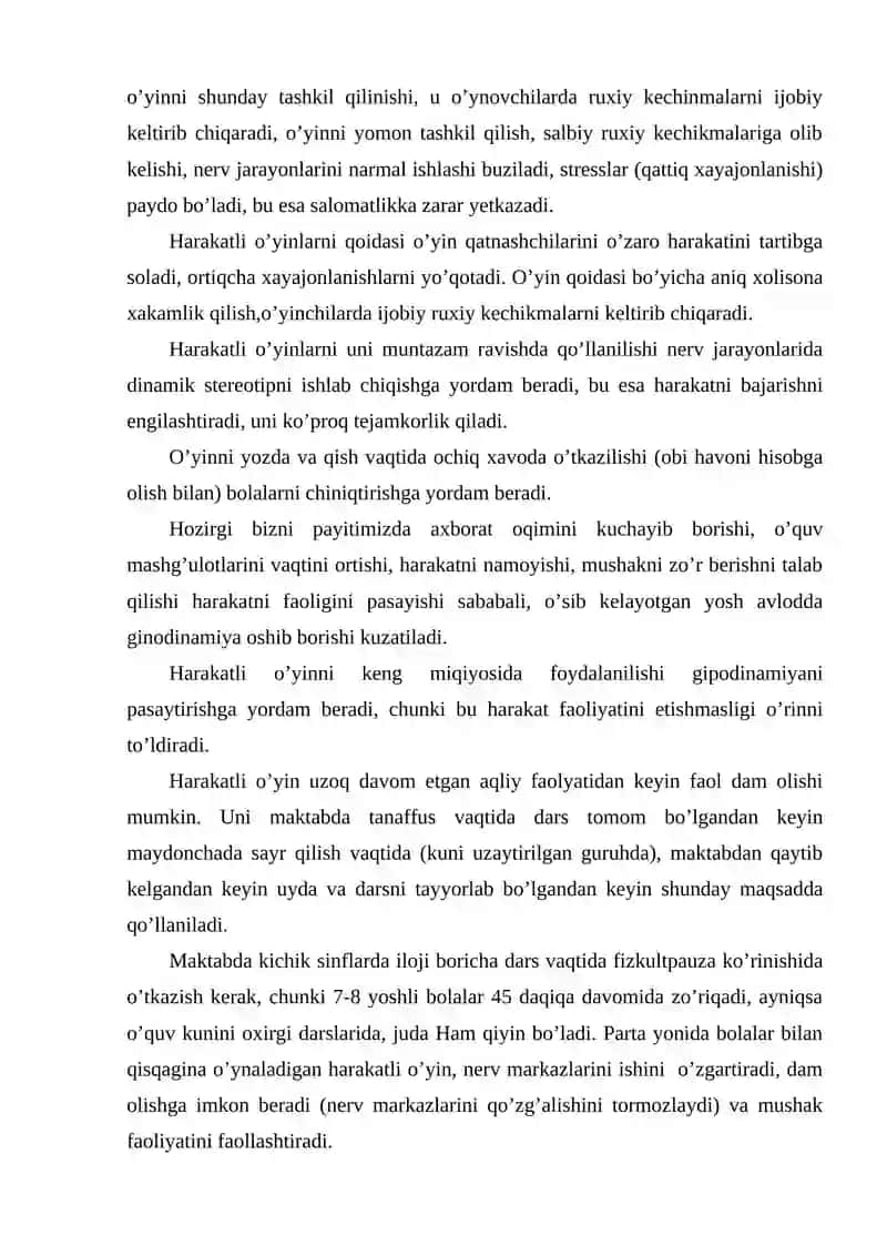 Harakatli o'yinlar 3