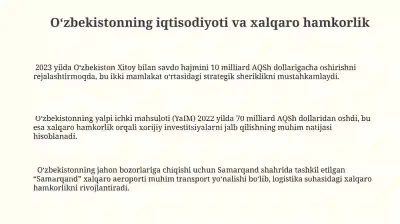 Oʻzbekiston va jahon hamjamiyati 3