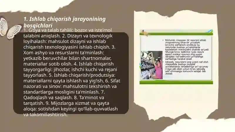 Ishlab chiqarish jarayoni va uning natijalari 3