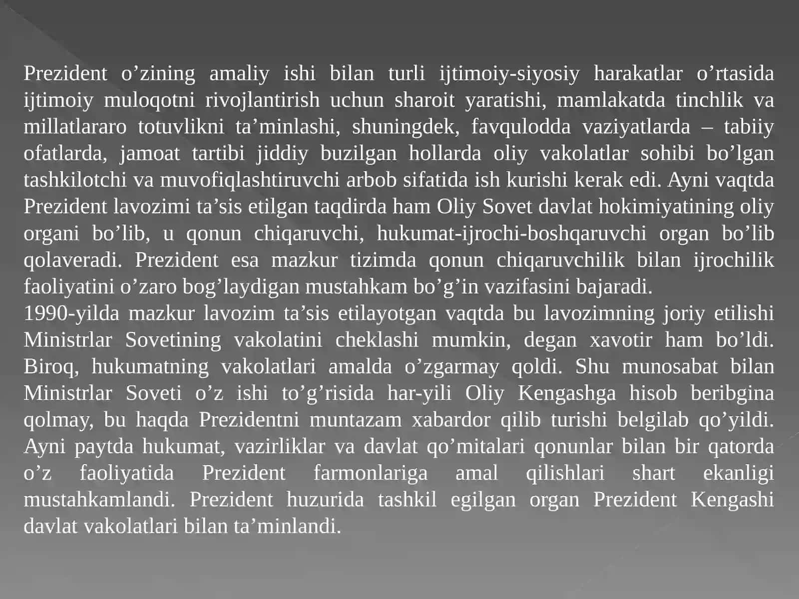 О‘ZBEKISTONDA DEMOKRATIK VA FUQAROLIK JAMIYATI ASOSLARINING SHAKLLANISHI, AMALGA OSHIRILGAN SIYOSIY ISLOHOTLAR. 3
