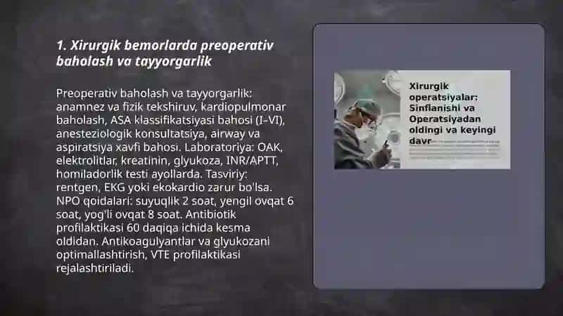 Xirurgik bemorlarni davolash bosqichlari 3