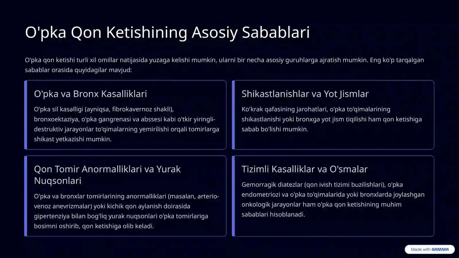 O'pka Qon Ketishi: Diagnostika va Davolash Asoslari 3