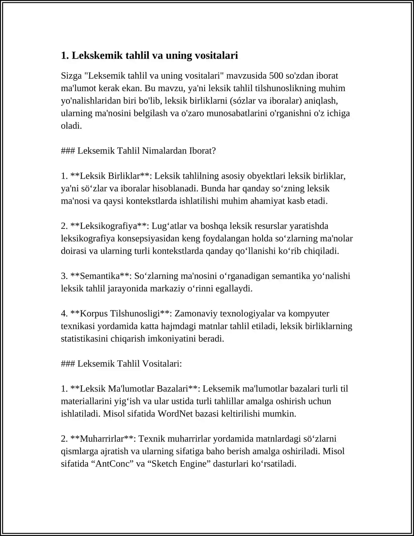 LEKSIK MANO QIRRALARI. FOYDALANADIGAN TAʼLIM TEXNOLOGIYASI ANALIZ SINTEZ SHAKLIDA 3