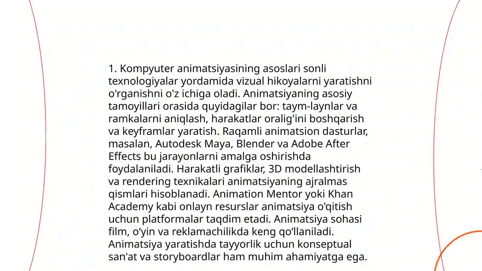 Kompyuter animatsiyasining asoslari 3