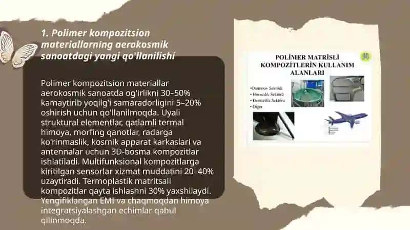 Polimer kompozitsion materiallar kelajagi yangi istiqbolli qôllash sohalari 3