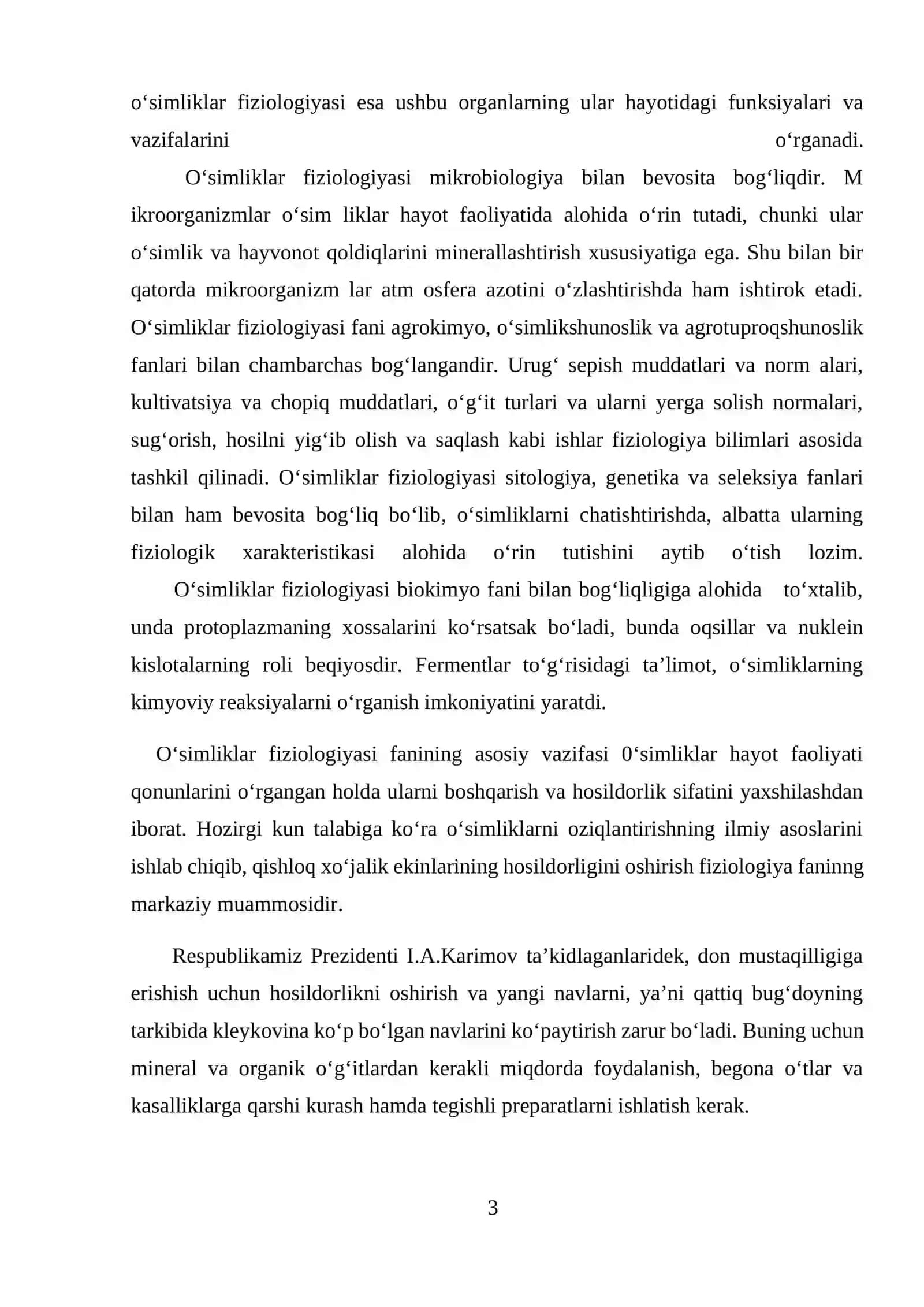 Botanika fanidan "Oʻsimliklarda moddalarni chiqarilishi" mavzusida tayyorlagan kurs 3