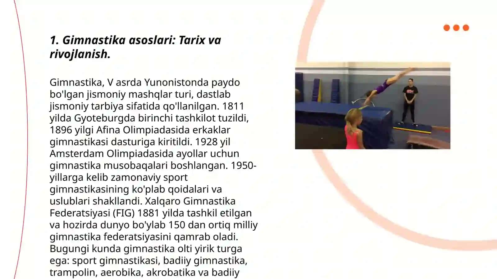 Gimnastika asoslari: Tarix va rivojlanish 3