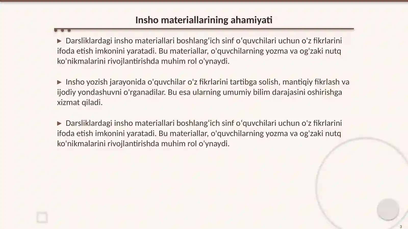 Darsliklardagi insho uchun berilgan materiallarni tahlil qilish 3