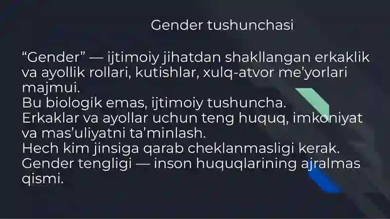 Genderli yondashuv haqida tushuncha 3