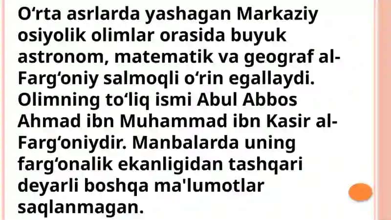 Abul Abbas Ahmad ibn Muhammad ibn Kasir al-Farg‘oniy 3