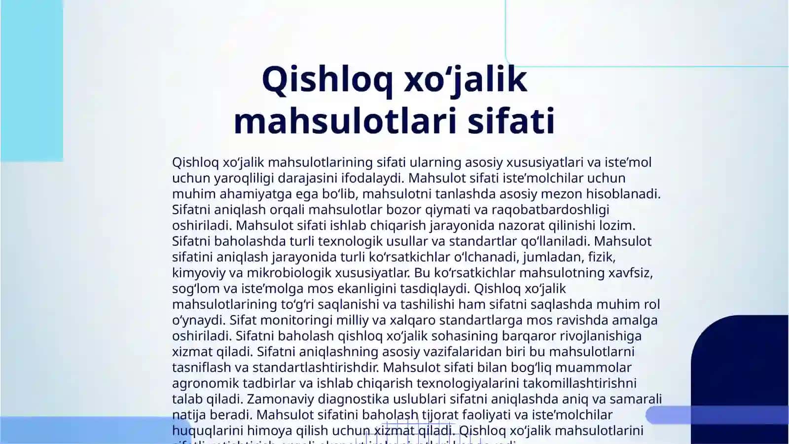 QISHLOQ XO‘JALIK MAHSULOTLARI SIFATINI ANIQLASHNING ASOSIY USULLARI 3
