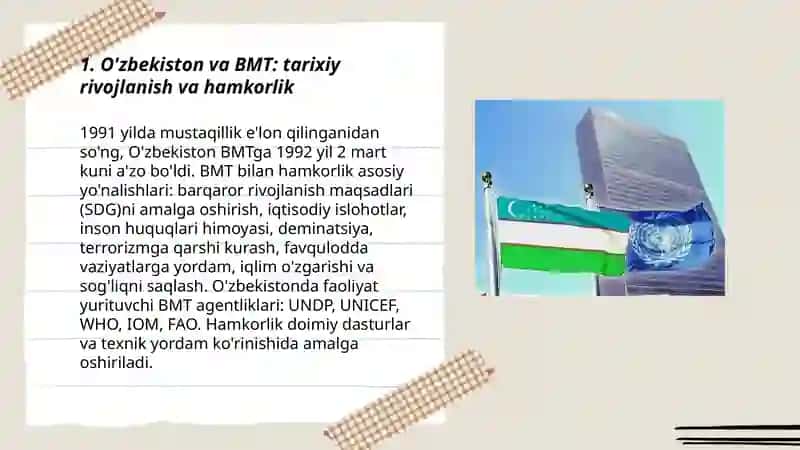 O'zbekiston va BMT: tarixiy rivojlanish va hamkorlik 3