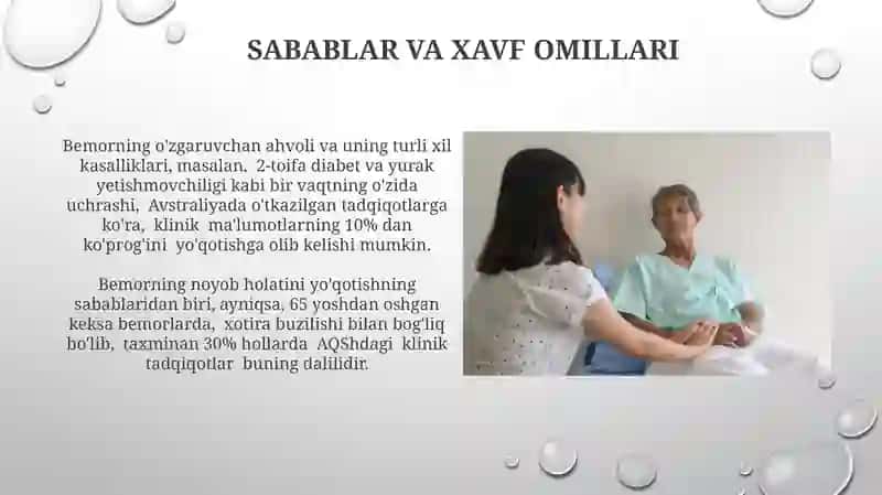 Yo'qotish bemor holatini oziga xosligi 3