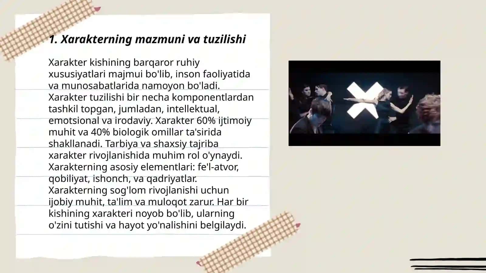 Shaxsning individual psixologik xususiyatlari.Xarakter 3