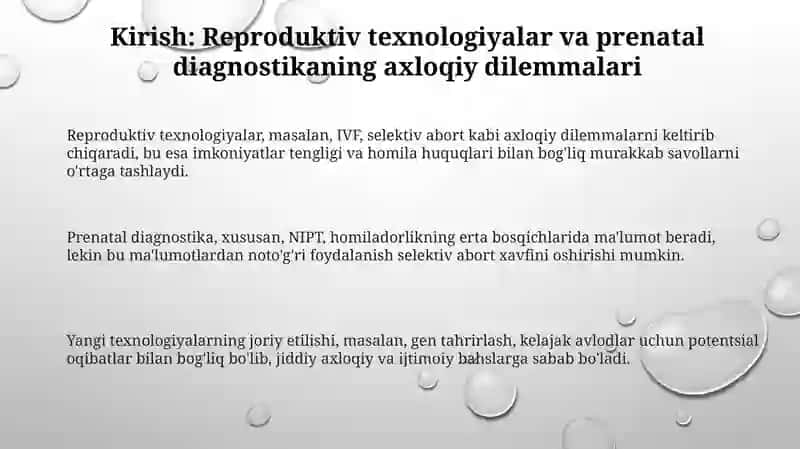 Yangi reproduktiv texnologiyalar va prenatal diagnostika 3