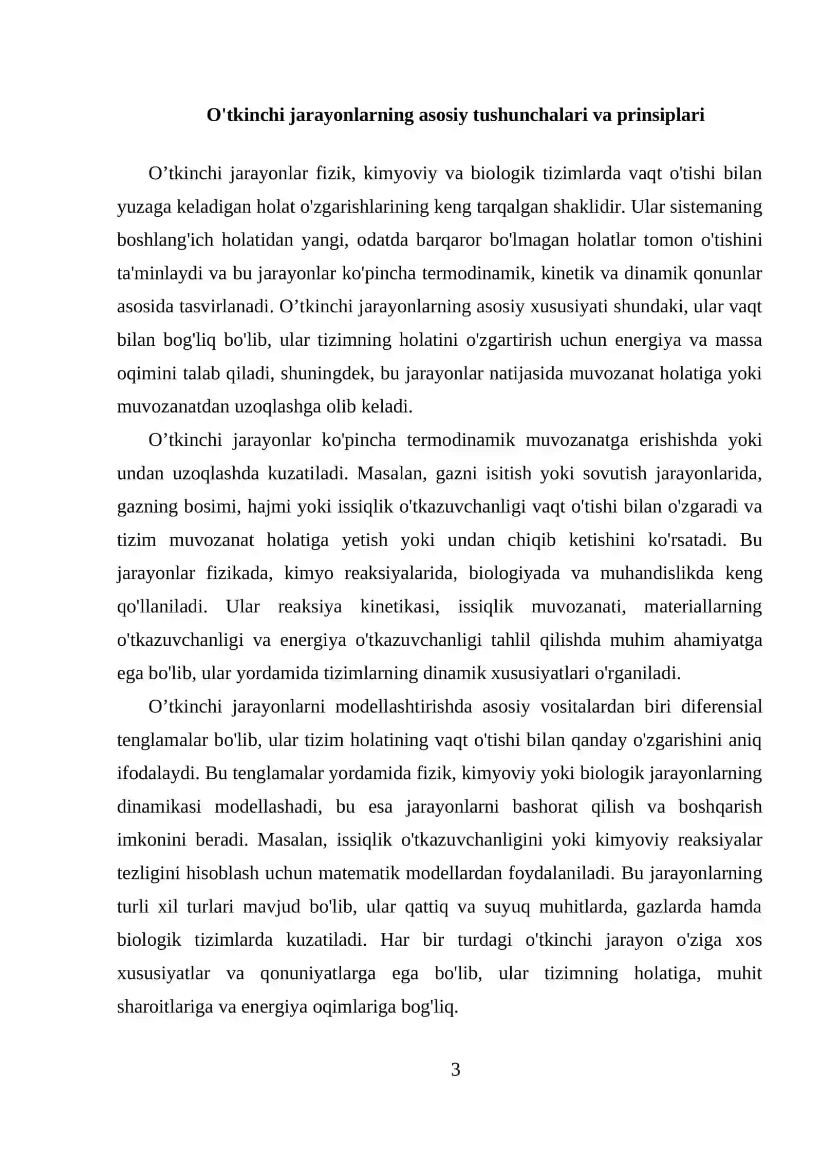 O'TKINCHI JARAYONLAR HAQIDA TUSHUNCHA 3
