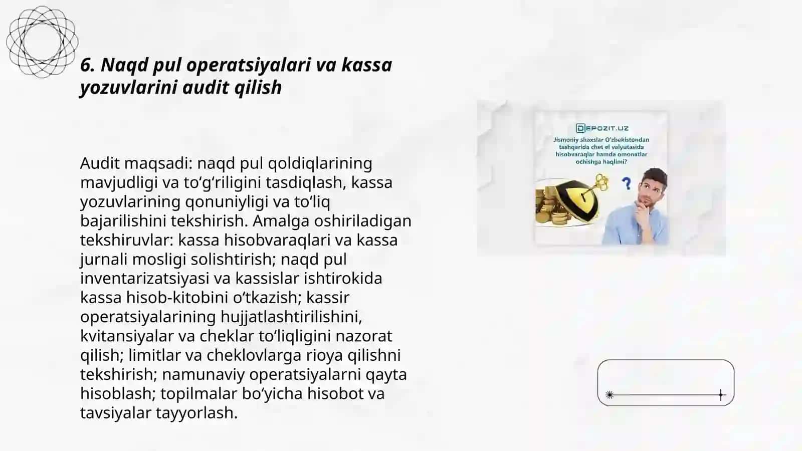 Chet el valyutasida operatsiyalar Va hisob kitob shakillarining auditi 3