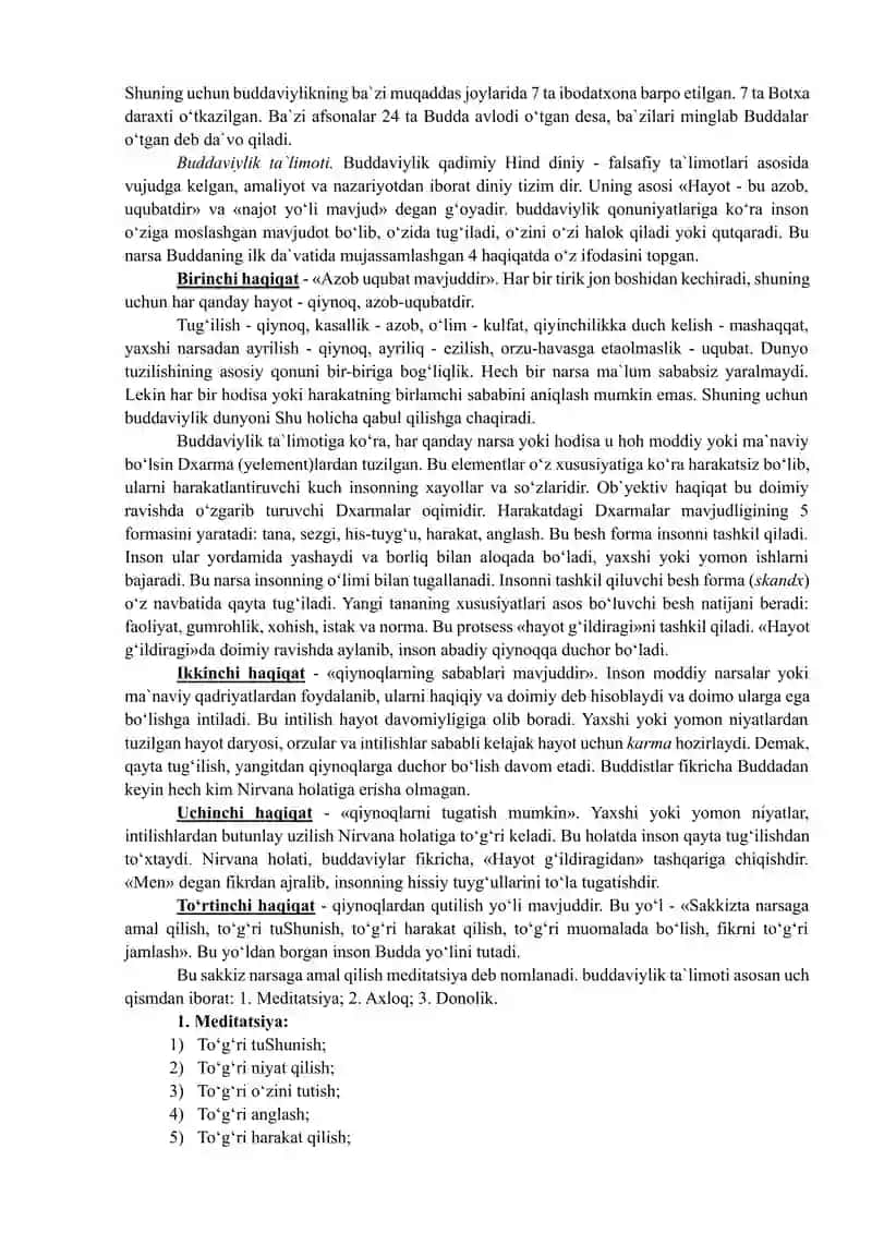 Buddizm dini tarixi va asosiy g‘oyalari 3