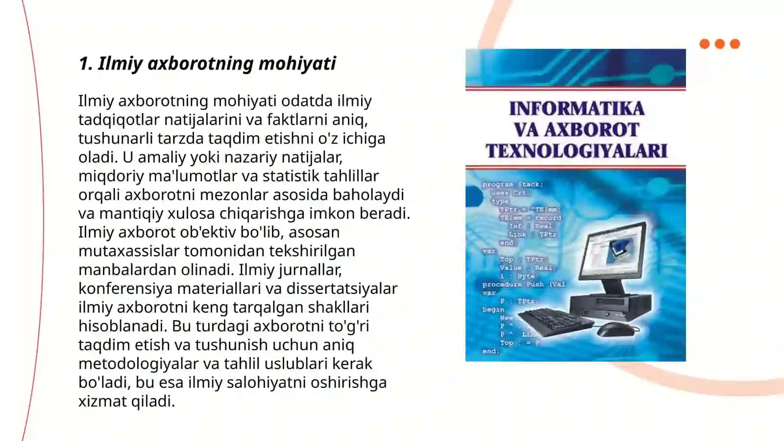 Ilmiy axborot va ilmiy hisobot 3