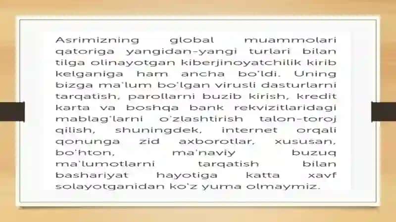 Kiber jinoyatchilik tushunchasi. Miliy kiberxavfsizlik va axborot xavfsizlik strategiyalari 3