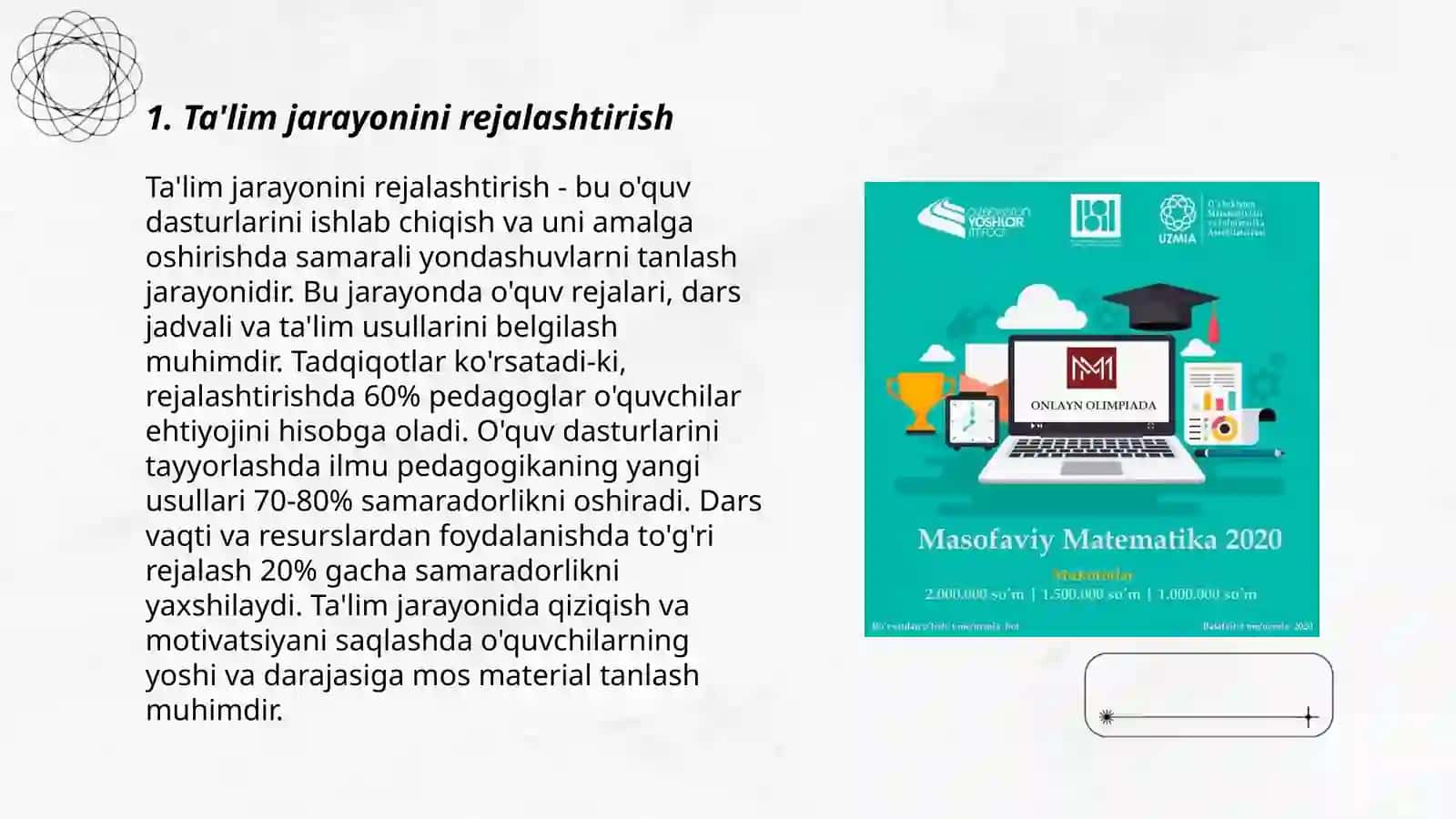Ta'lim jarayonini rejalashtirish 3