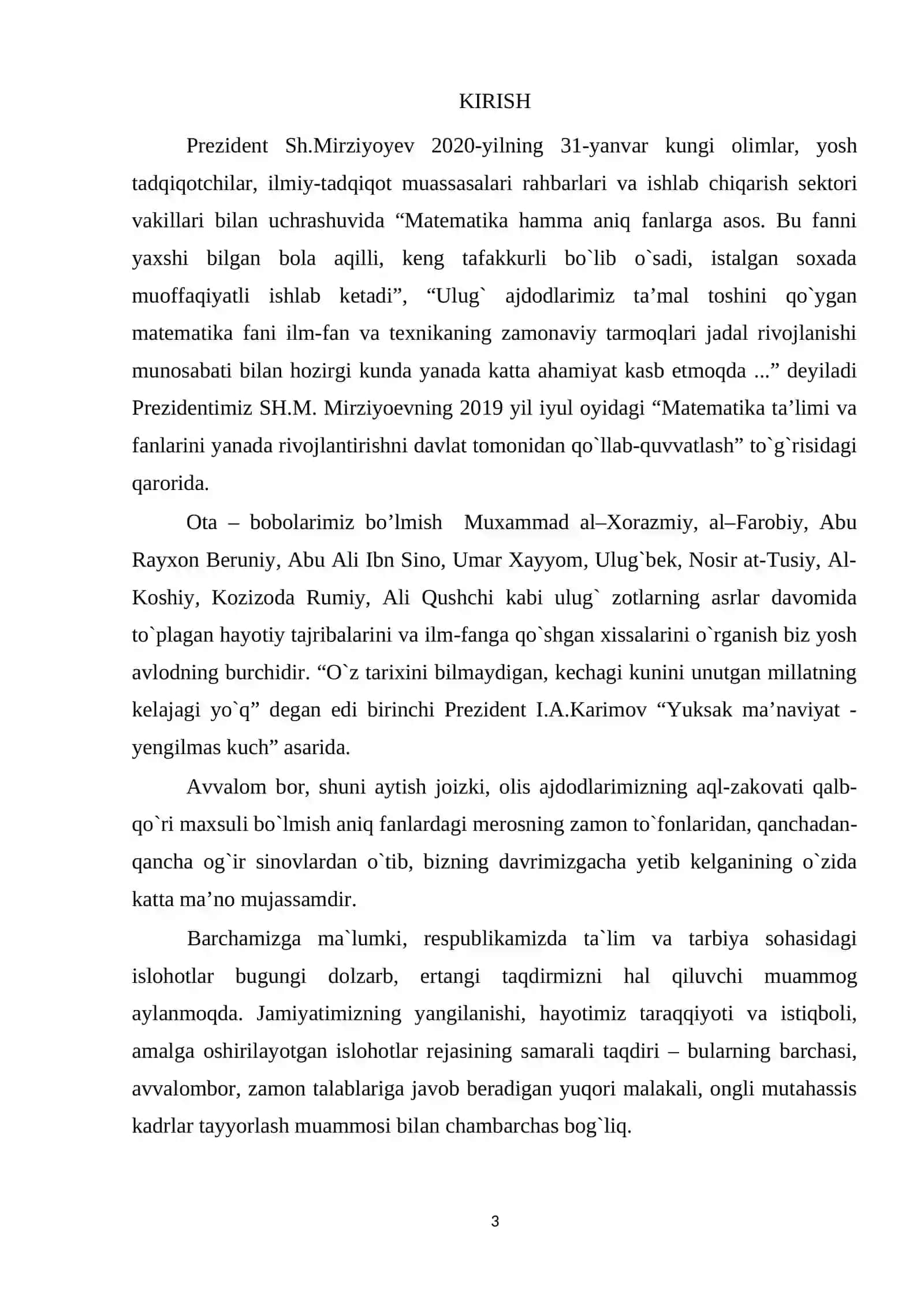 Oddiy differensial tenglamalar fanidan tayyorlangan KURS ISHI 3