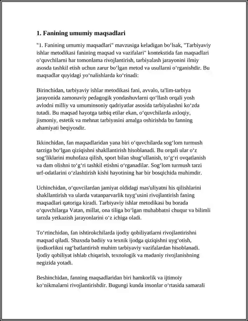 TARBIYAVIY ISHLAR METODIKASI FANINING MAQSAD VA VAZIFALARI 3