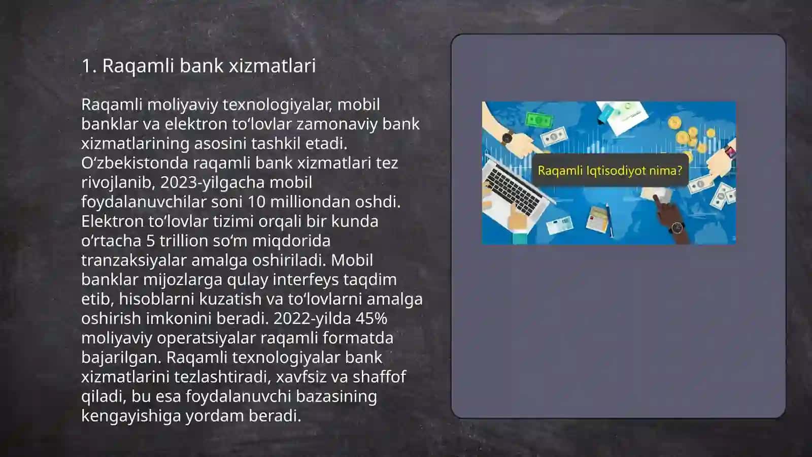 Raqamli moliyaviy texnologiyalar, mobil banklar va elektron to’lovlar 3