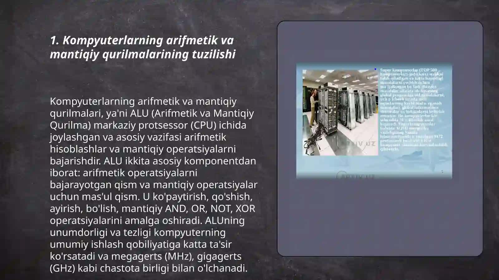 Kompyuterni tashkil etilishining arfmetik va mantiqiy asoslari 3