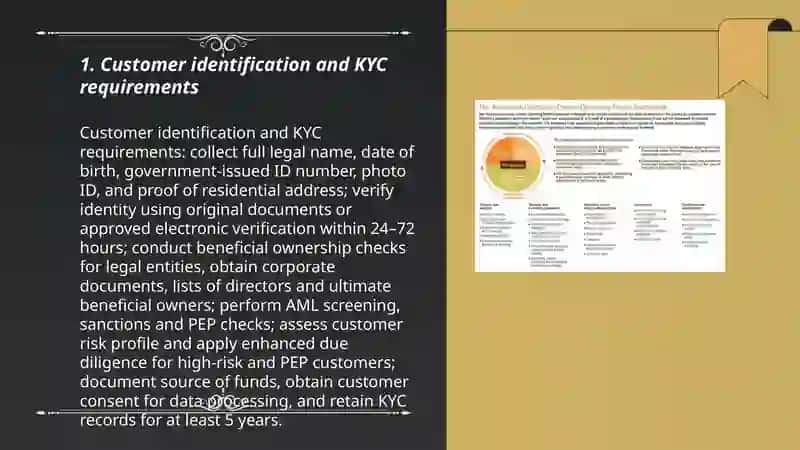 Procedure for opening and maintaining customer accounts 3