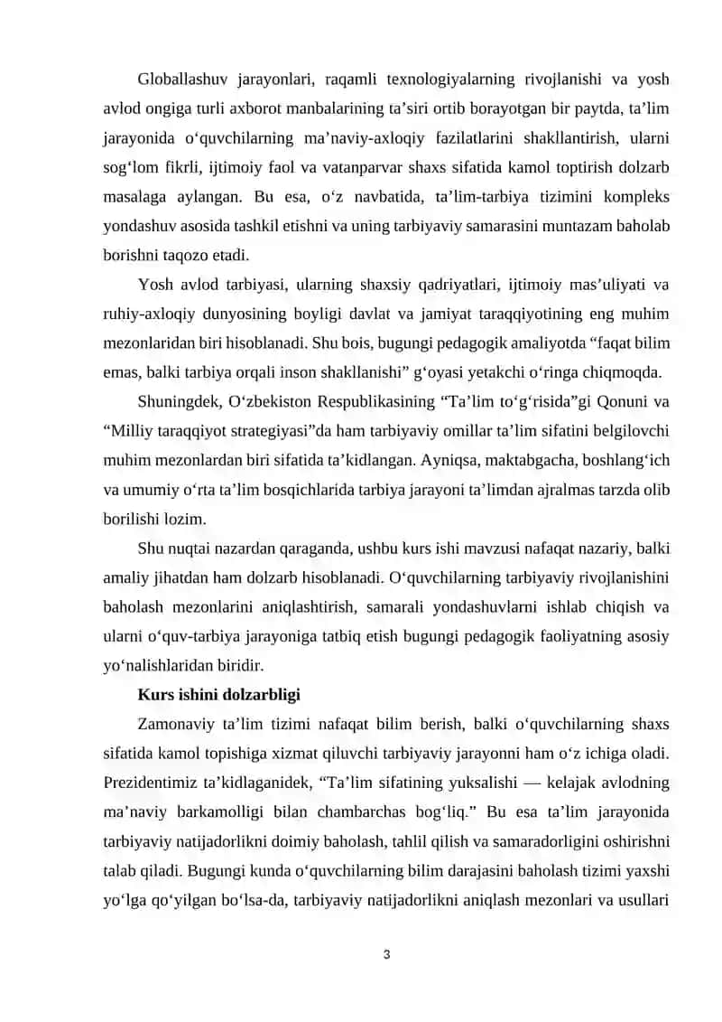 TAʼLIM JARAYONINING TARBIYAVIY NATIJADORLIGINI BAHOLASH. 3