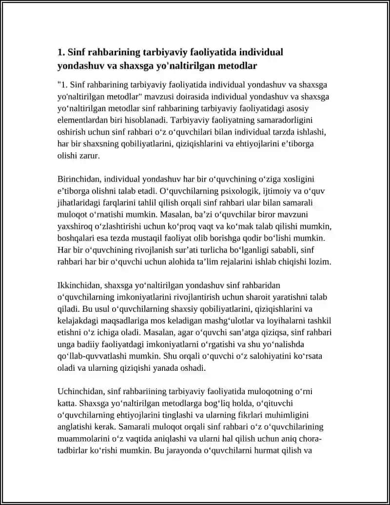 Sinf Rahbarining Tarbiyaviy Faoliyati 3