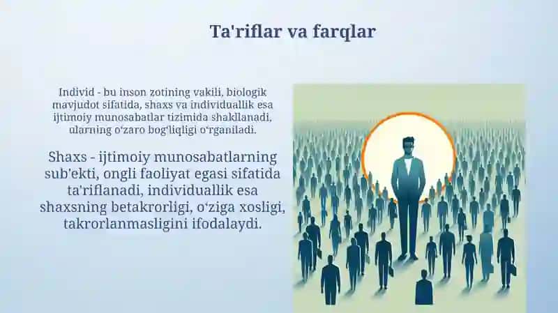 Individ, shaxs, individuallik tushunchalari 3