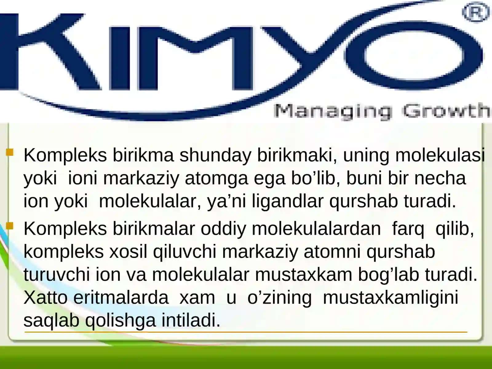 Birikmalarning tuzilishi 3