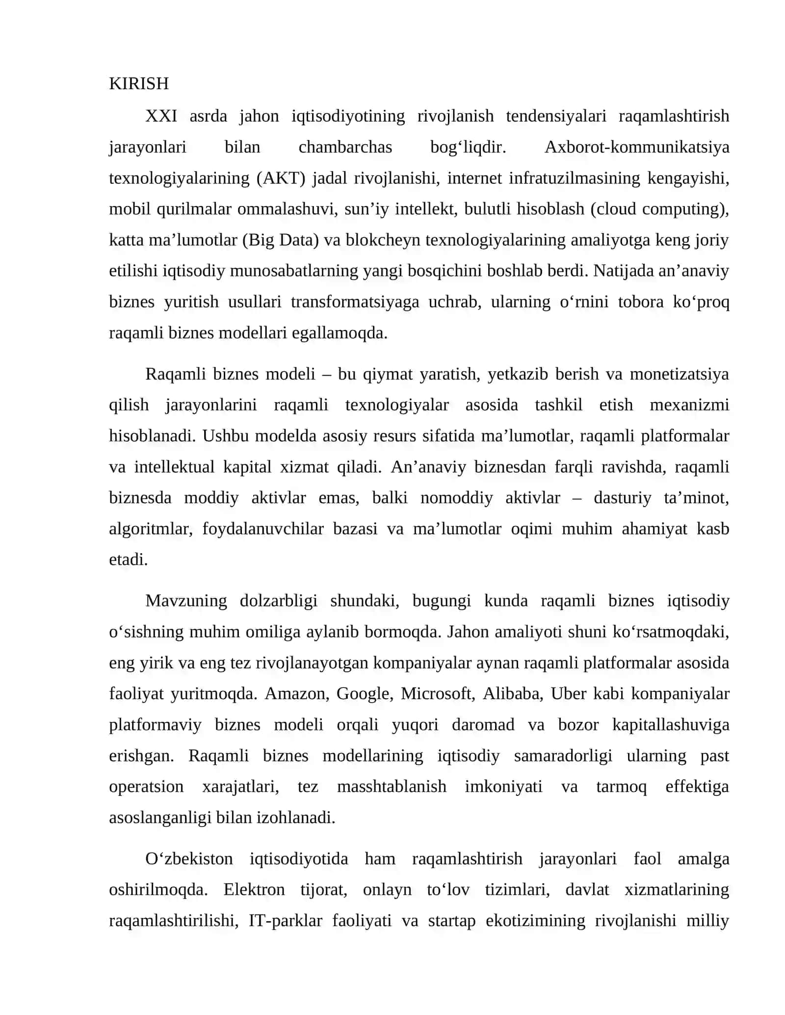 Raqamli biznes modellari va ularning iqtisodiy samaradorligi 3