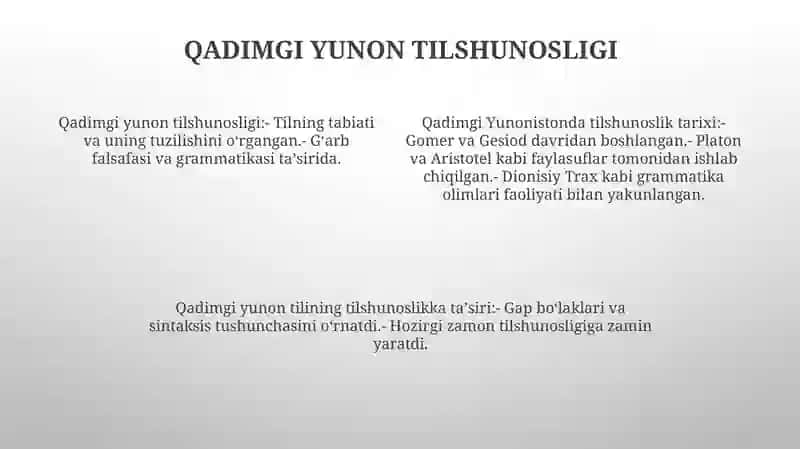 Tilshunoslik Fanining Tarixi.Qadimgi Hind,Grek,Rim, Xitoy Tilshunosligi 3