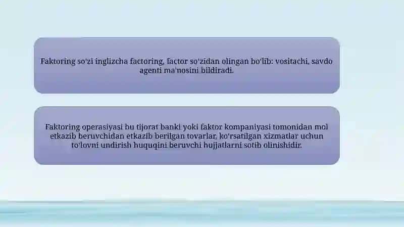 Banklarda faktoring operatsiyalari va ularning hisobi 3