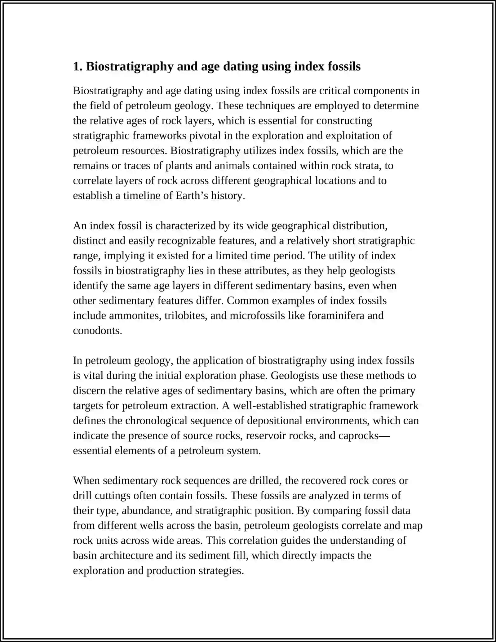 ROLE OF FOSSILS IN PETROLEUM GEOLOGY 3