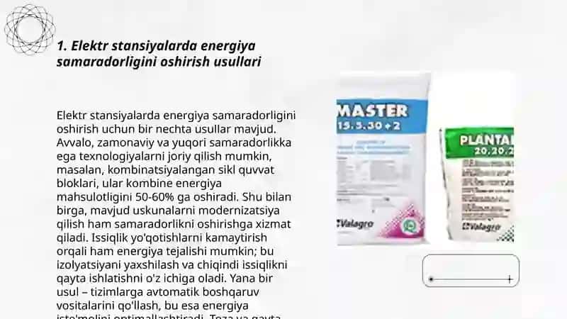 Elektr stansiyalarda foydali ish koeffitsienti oshirish bo’yicha takliflar 3