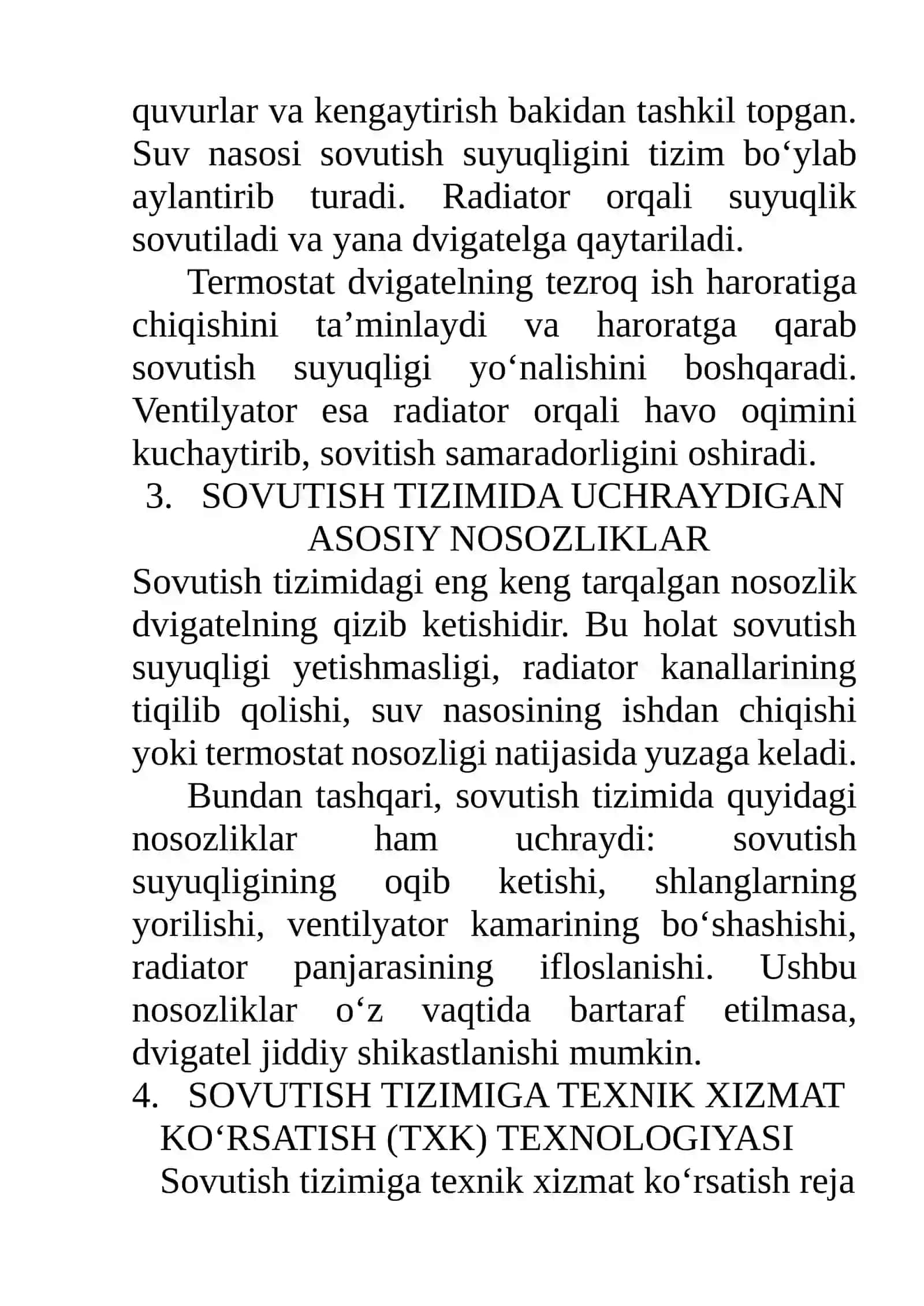 Sovutish Va Moylash Tizimi Nosozliklari, Tizimiga TXK Va JT Ishlari Texnologiyasi 3