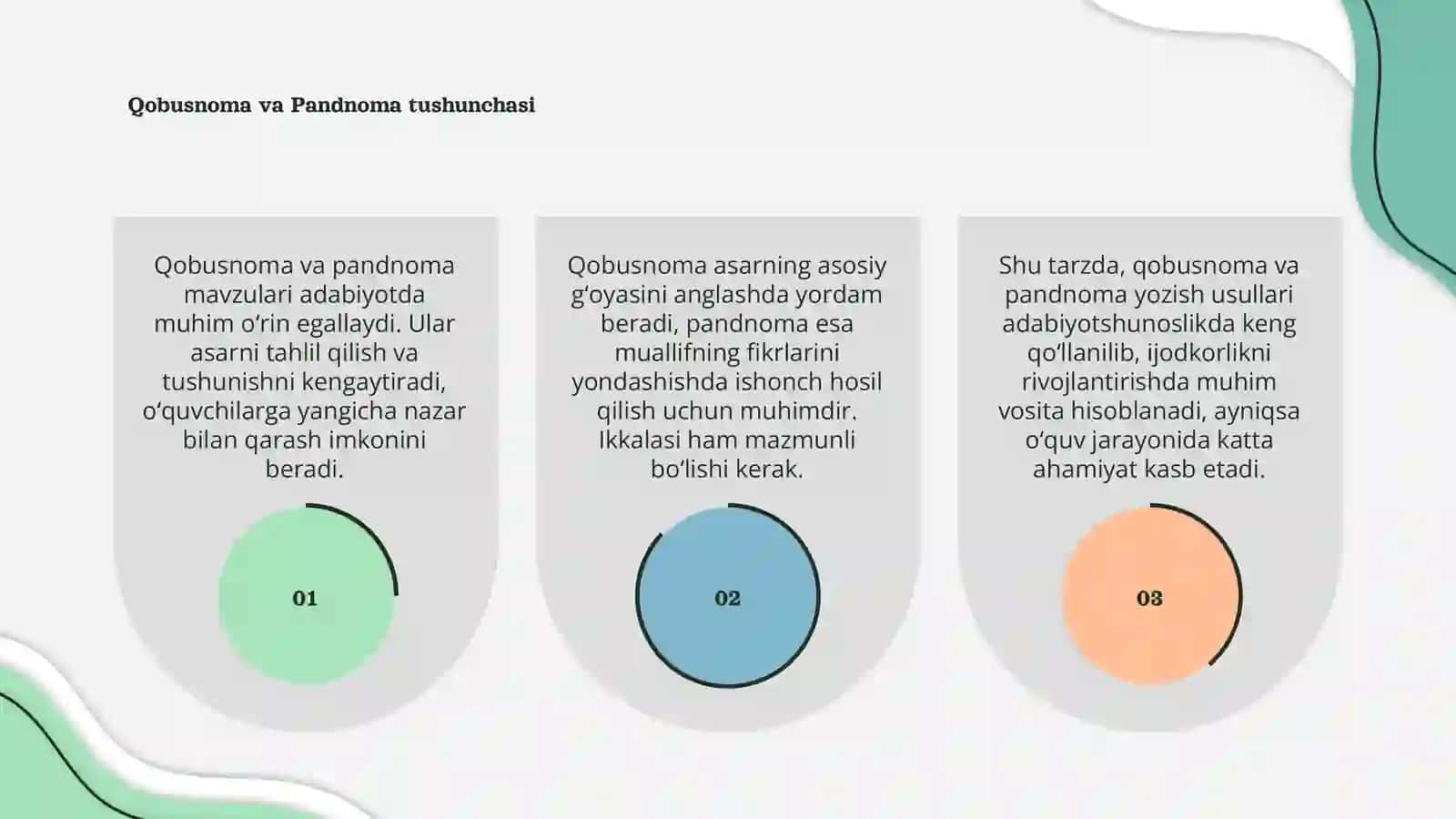 Qobusnoma - pandnoma mavzusida 3