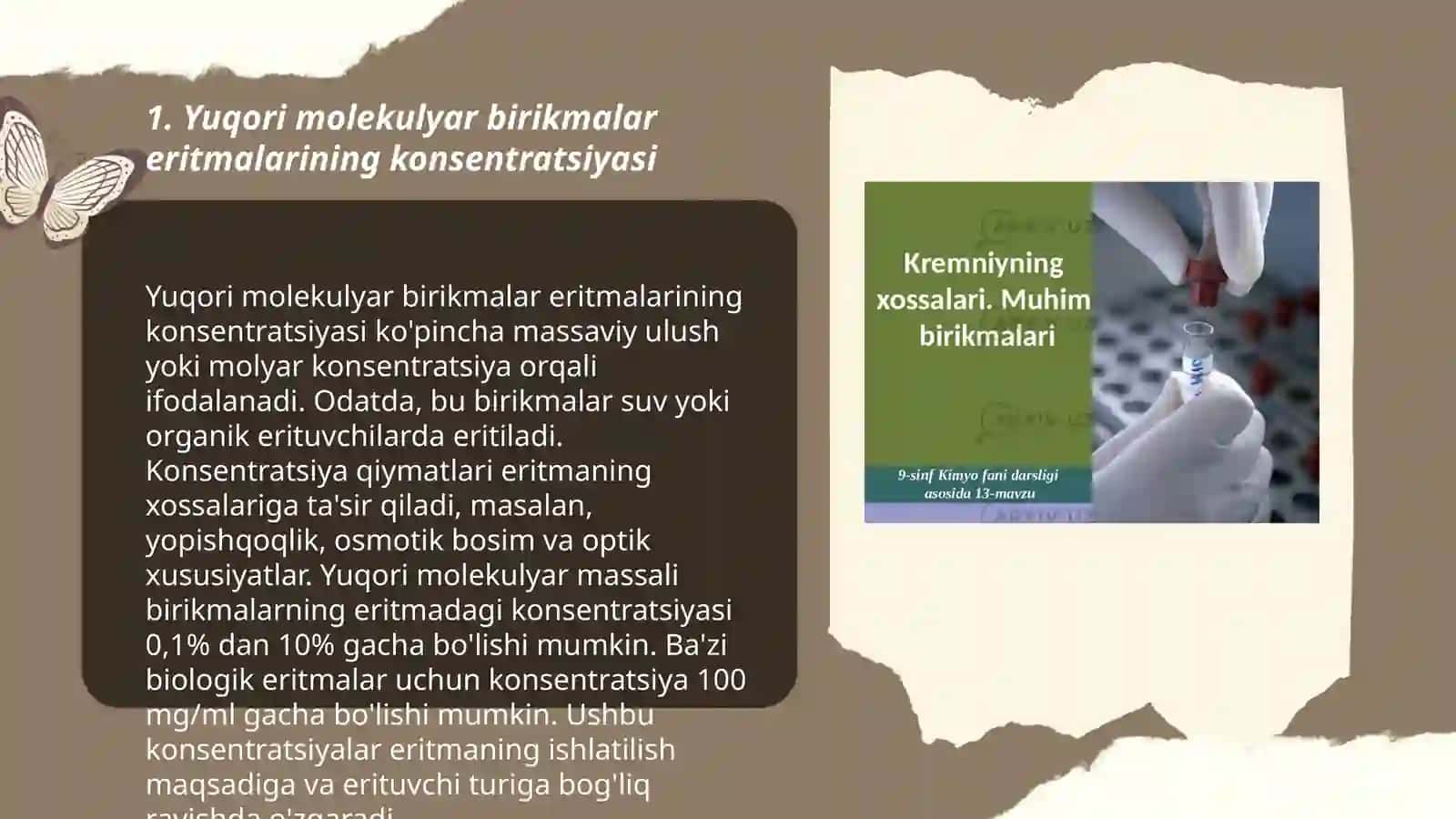 Yuqori molekulyar birikmalar eritmalarining xossalari 3